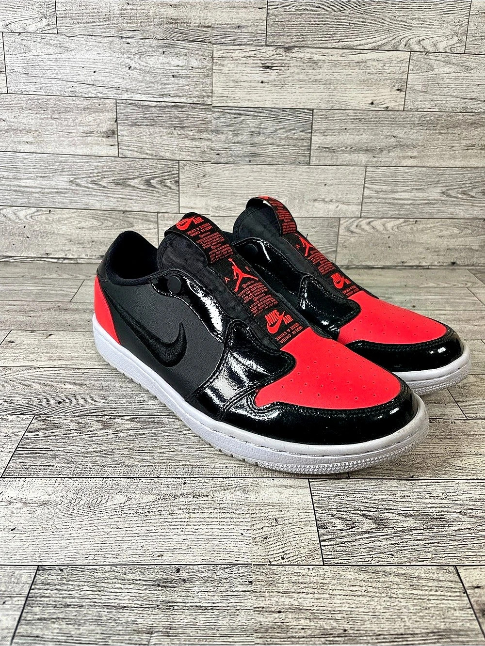 Nike Air Jordan 1 Low Sneakers in Black & Red UK 5.5